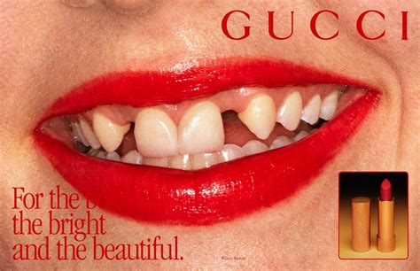 gucci model with bad teeth|gucci lipstick ad.